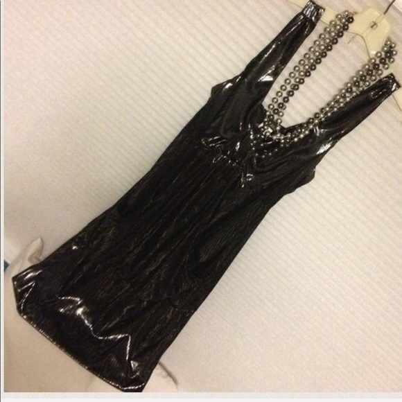 Wet Seal metallic zebra print shimmery formal cocktail party dress Jr medium - Picture 4 of 4